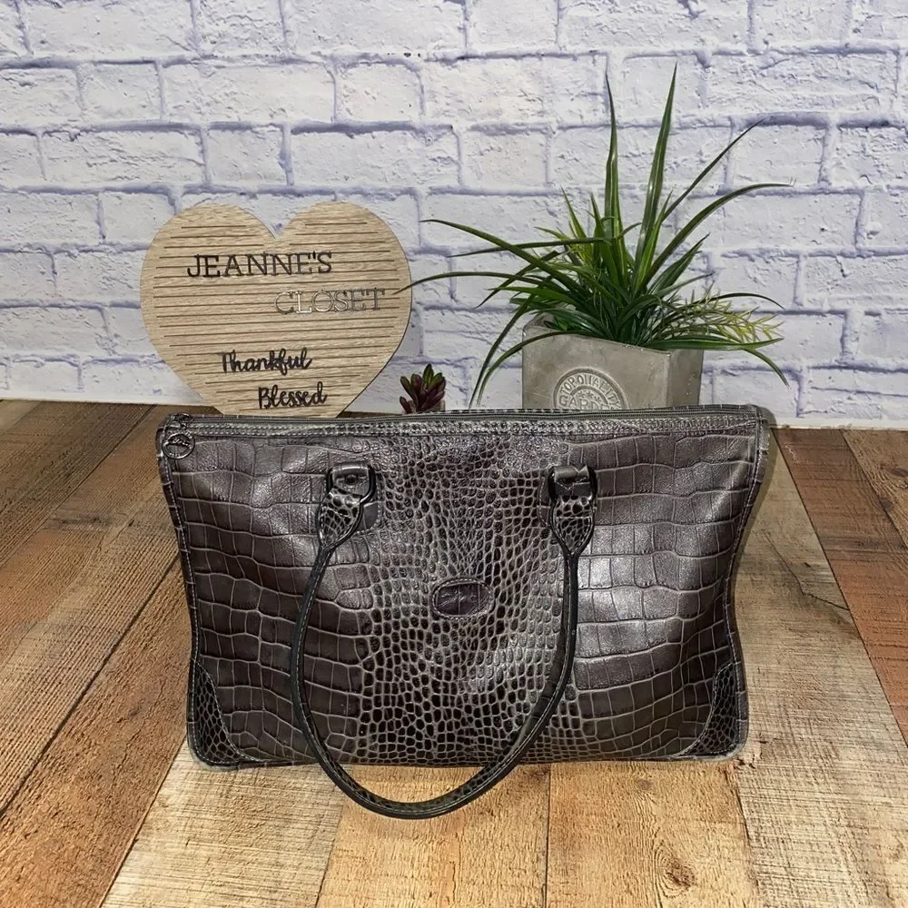 Longchamp croc embossed